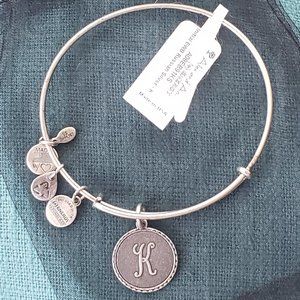 NWT Alex and Ani Silver Tone "K" bracelet